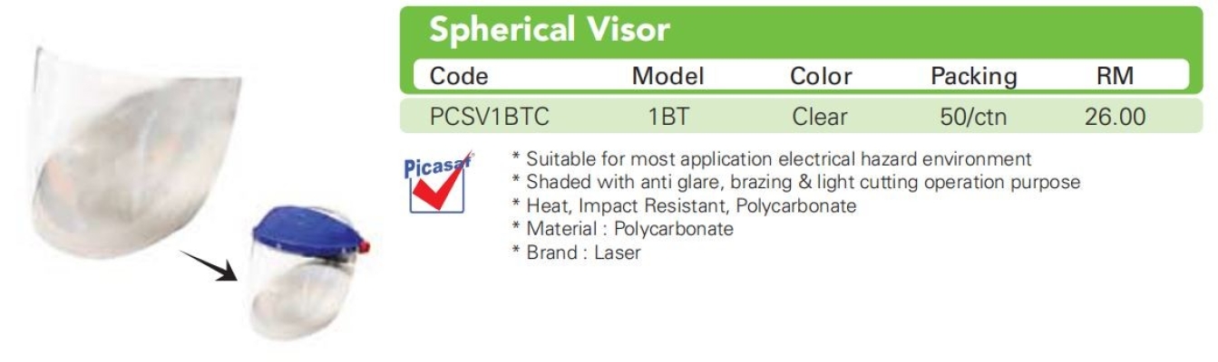 1BT Spherical Visor - Clear