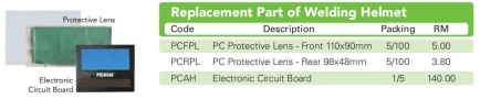 Replacement Part of Auto Welding Helmet Face Shield Equipment HEAD PROTECTION