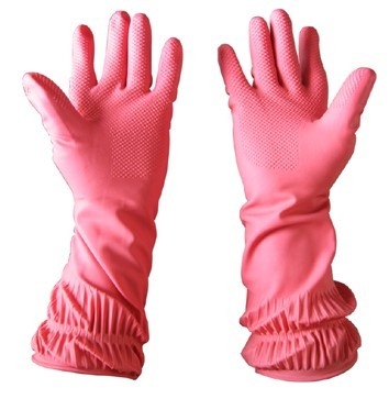 Pink Colour Rubber Gloves
