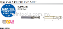 DIA 1 - 50MM  HSS, 2F END MILLS HSS Co8, END MILLS YG-1 (KOREA)