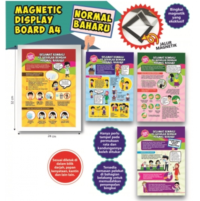 Magnetic Display Board A4 Normal Baharu PK1053M SK/SMK (4 Unit)