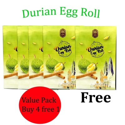 Durian Biscuit Wafer Roll 60g x 5 (Value Pack)