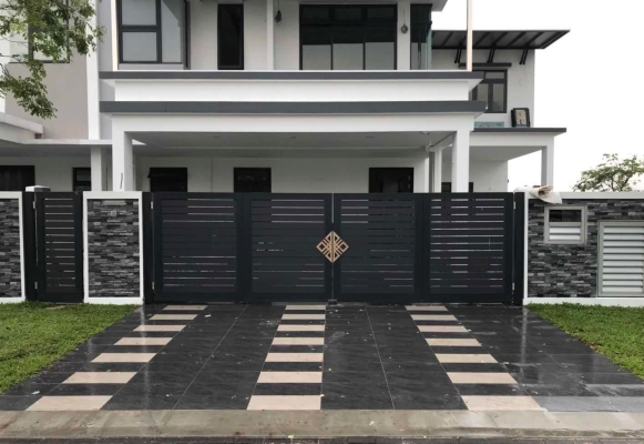 Sistem Pintu Pagar Tanpa Trek Aluminium - Johor Bahru