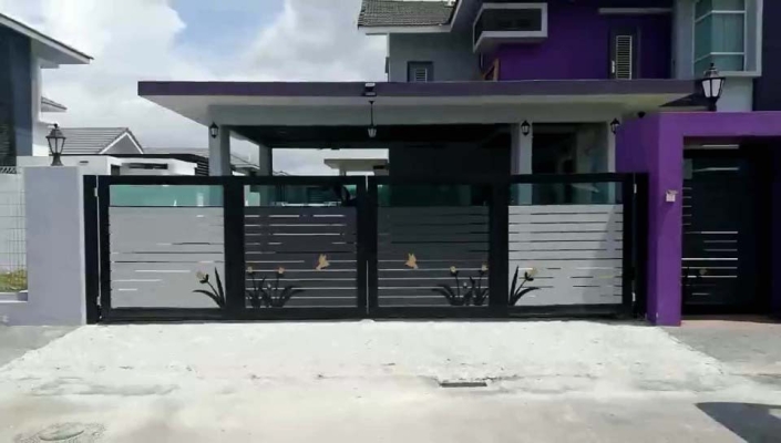 Sistem Pintu Pagar Tanpa Trek Aluminium - Johor Bahru