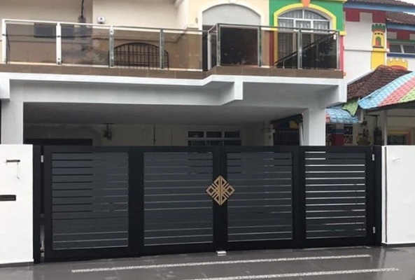 Sistem Pintu Pagar Tanpa Trek Aluminium - Johor Bahru