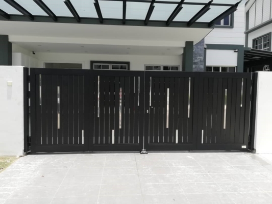 Sistem Pintu Pagar Tanpa Trek Aluminium - Johor Bahru