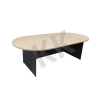 Maple & Dark Grey Oval Conference Table 1800W Maple + Dark Grey Wooden Tables Desking Series