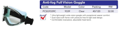 Goggle - 9339AF Full Vision  Picasaf Eyewear  EYE PROTECTION