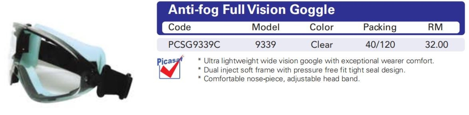 Goggle - 9339AF Full Vision 