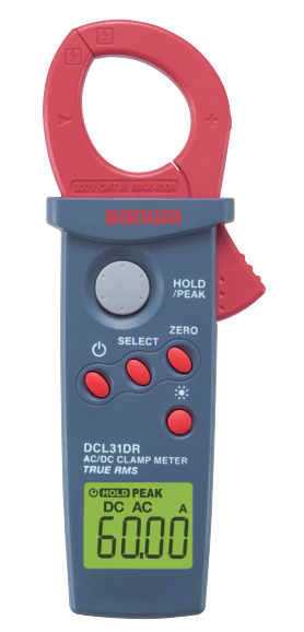 sanwa dcl31dr dc/ac rms mini clamp meter with peak hold function