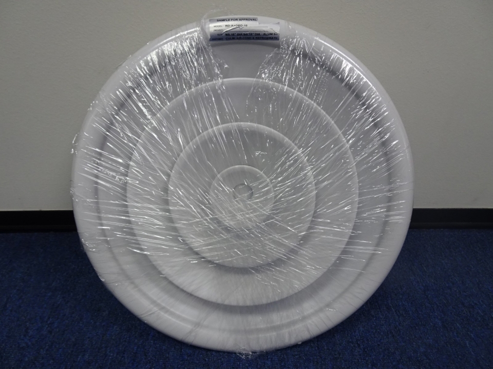 ALUMINIUM SUPPLY AIR (S/A) ROUND DIFFUSER C/W OBD