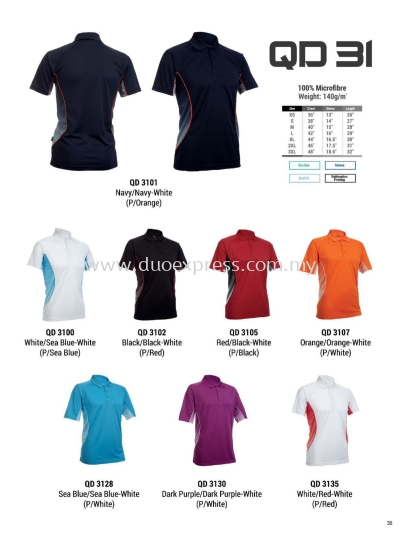 Oren QD37 Baju Collar Microfibre QuickDri Unisex (2)