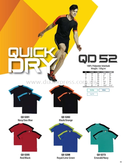 Oren QD52 Baju Collar Microfibre QuickDri Unisex