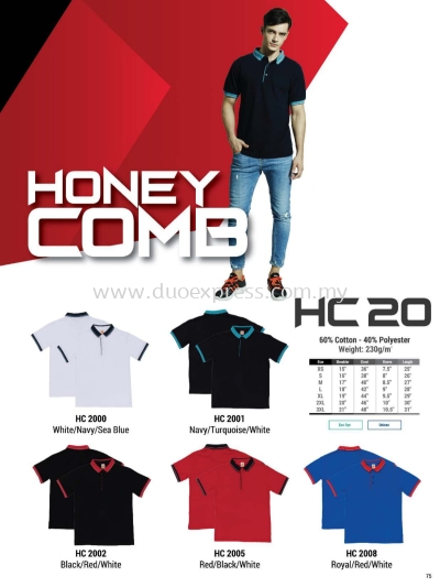 Oren HC20 Baju Cotton Polo Tee Unisex