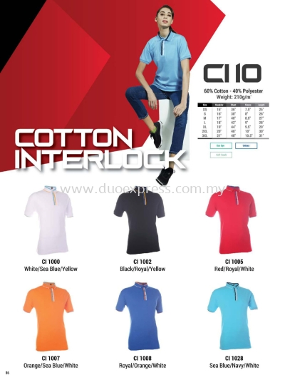 Oren Ci10 Baju Collar Cotton Interlock T Shirt