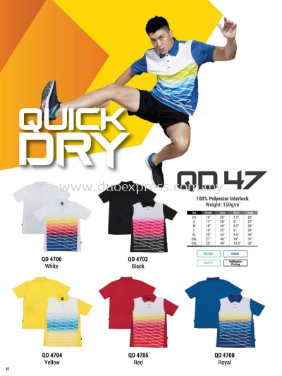 Oren QD47 Baju Collar Microfibre QuickDri Unisex