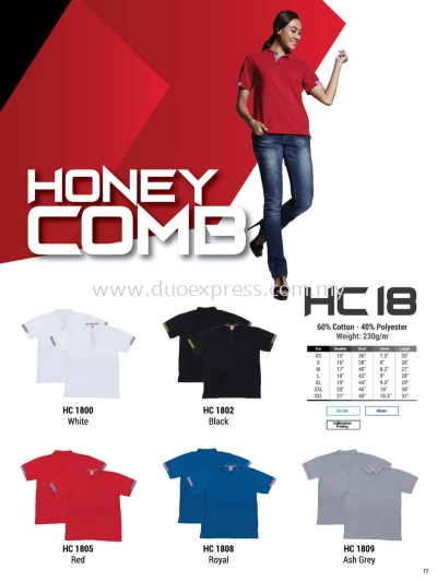 Oren HC18 Baju Cotton Polo Tee Unisex