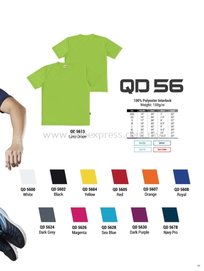 Oren QD56 Roundneck Microfibre QuickDri Unisex