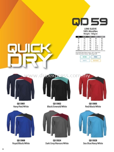 Oren QD59 Roundneck Microfibre QuickDri Unisex