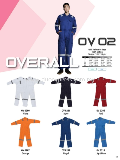 Oren OV02 Cotton Overall Coverall