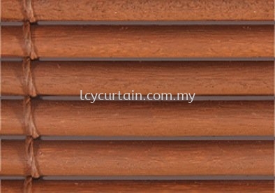 One Inch Outdoor Wood Blind- String Teak Oil Chestnut