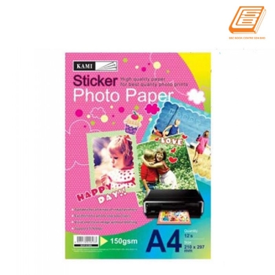 KAMI A4 Glossy Sticker Photo Paper 150gsm : 12 S