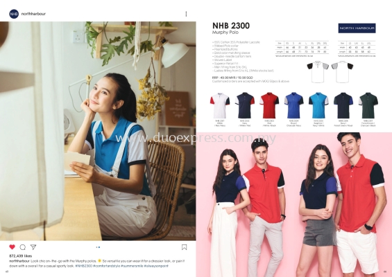 North Harbour NHB 2300 Mix Cotton Collar Polo Shirt