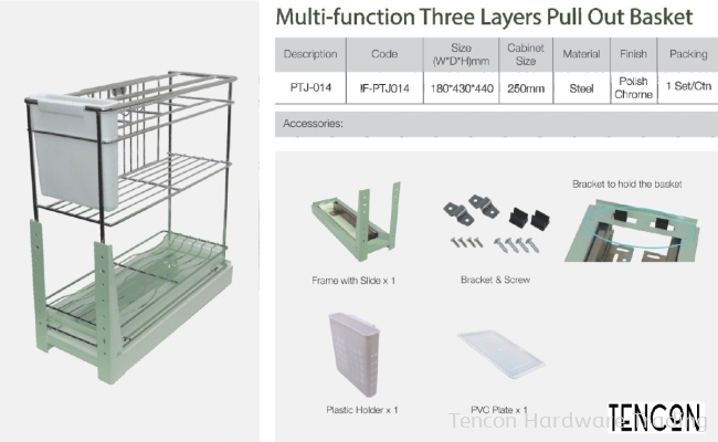 Multi-Function Three Layers Pull Out Basket (PTJ-014)