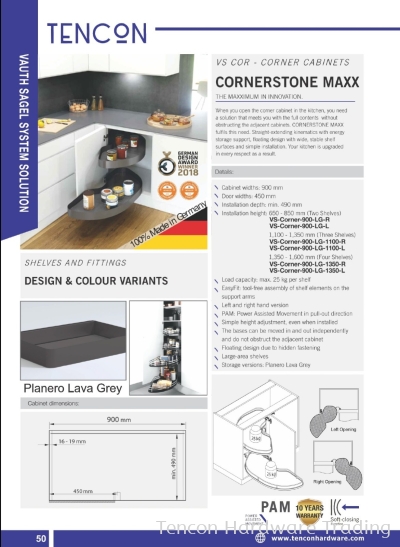 VS COR-CORNER CABINETS (CORNERSTONE MAXX)