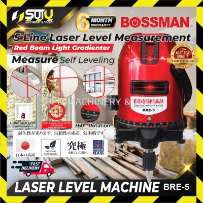 BOSSMAN BRE-5 / BRE5 1H4V 5 Line Red Laser Level Machine