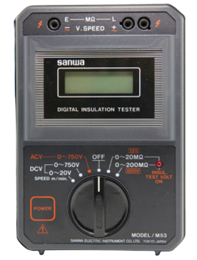 SANWA M53 2 Test voltage ranges for elevator maintenance