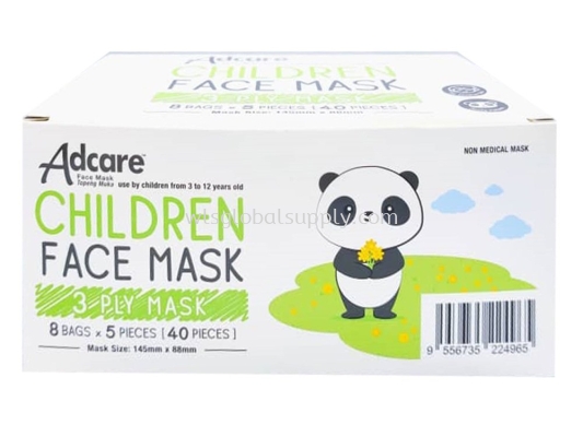 Adcare Children Face Mask 3 PLY (40PCS) PANDA PATTERN