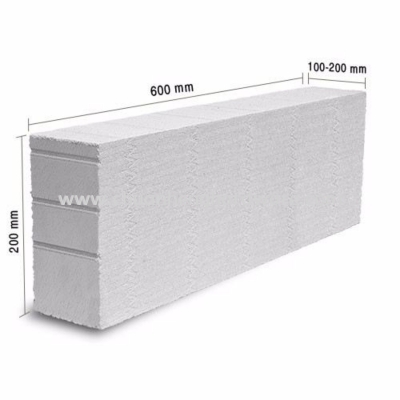 light weight block 100mm x 200 mm x600mm 