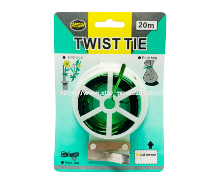 GREEN 20M TWIST TIE