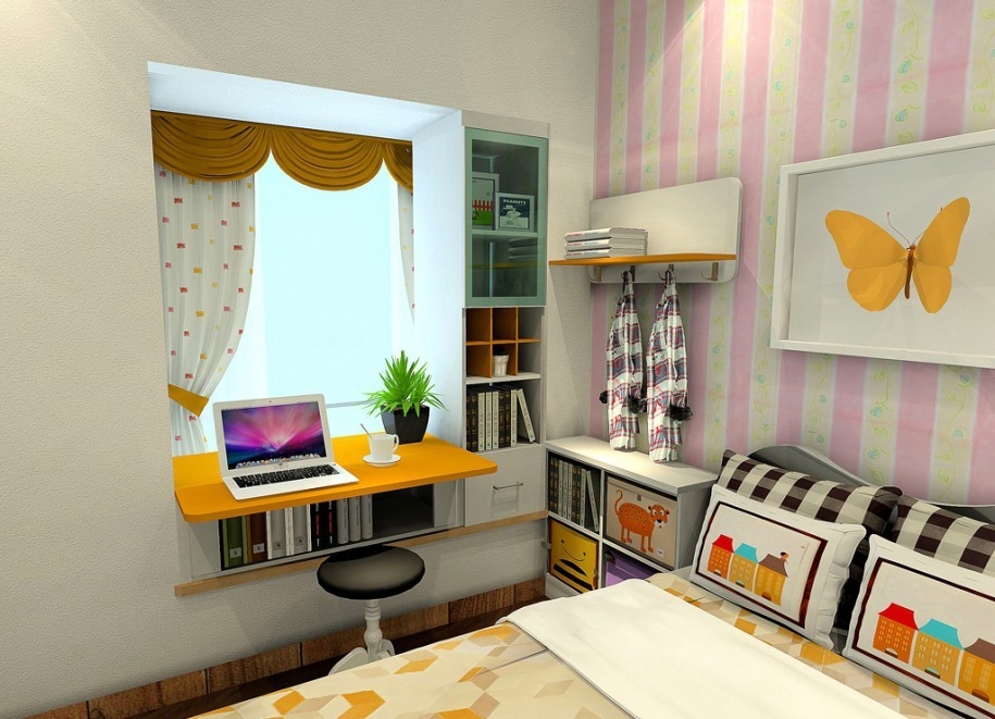 Prince & Princess Bedroom 3D Design Refer Pink Tender Kid Room Reference Bedroom 3D Design Drawing