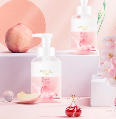 ˹ӣӣ̸ԡ¶ Ansdole Peach Sakura Milk Cover Shower Gel