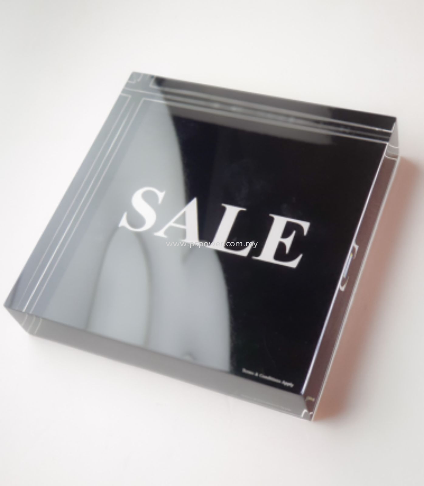 Acrylic Block Display - Business Sale Advertisement