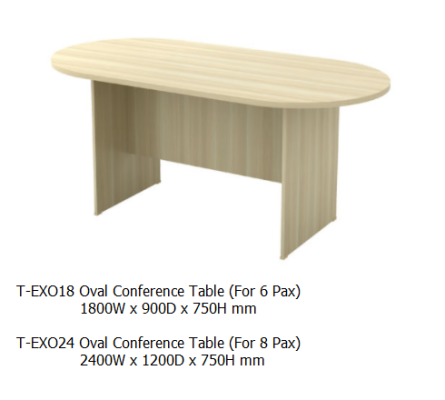 EXO18 Oval Conference Table 1800W x 900D x 750H mm