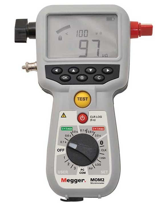megger mom2 hand-held 200a micro-ohm meter