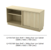 Q-YOS7160 Open Shelf + Sliding Door Low Cabinet 1600W x 450D x 750H (mm) EX Series Office Furniture Office Eqiupment