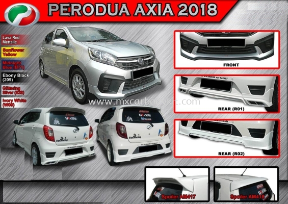 PERODUA AXIA 2018 AM STYLE BODYKIT + SPOILER