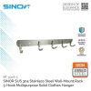 SINOR BF-9016-5 SUS304 Stainless Steel Wall-Mount Clothes Hanger 5 Hook Hanger Hook Sanitary Ware