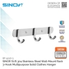 SINOR BF-9016-3 SUS 304 STAINLESS STEEL WALL-MOUNT CLOTHES HANGER 3 HOOK Hanger Hook Sanitary Ware