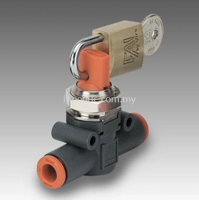 IN-LINE SHUT-OFF VALVE V3V L & V2V L-- V2V-V3V PIPE-PIPE PADLOCKED