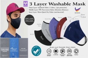 3 LAYER FABRIC MASK