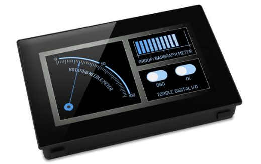 lascar panel pilot sgd 43-a 4.3" with analogue digital, pwm & serial interface
