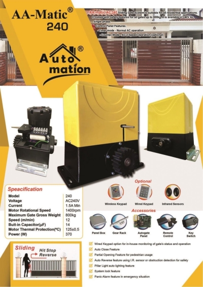 AA Matic 240 Sistem Pintu Pagar Automatik Sliding