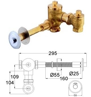 Concealed Thru Wall WC Flush Valve