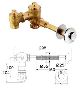 Concealed Thru Wall WC Flush Valve