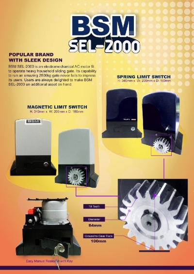 BSM Sel-2000 Sliding Gate Automation Motor